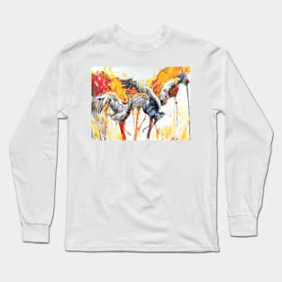 Dance of the Sandhill Cranes Long Sleeve T-Shirt